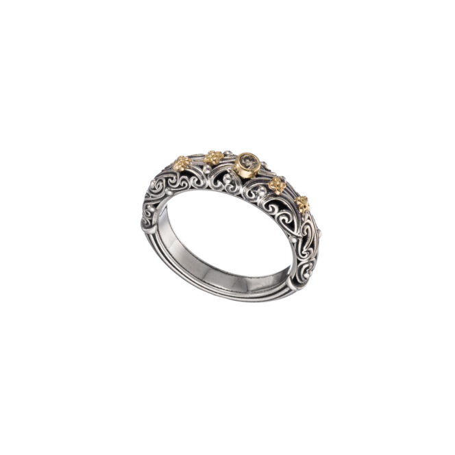 Kynthia Ring in 18K Gold and Sterling Silver with Gemstone - Image 3