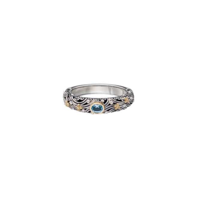 Kynthia Ring with oval Gemstone in 18K Gold and Sterling Silver - Image 5