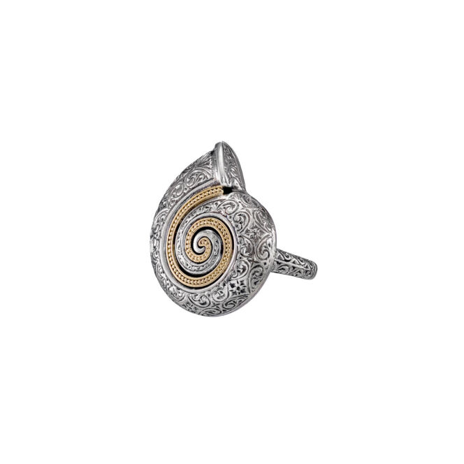 Sea Snail Ring in 18K Gold and Sterling Silver - Image 3